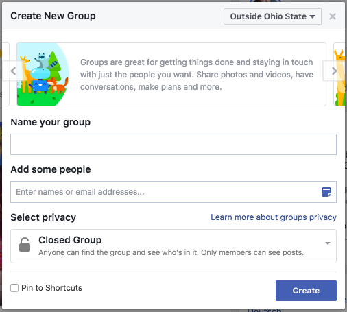 create your facebook group name