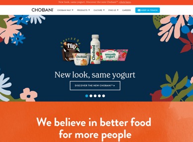 Chobani Landing Page