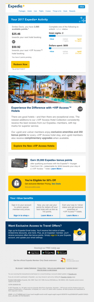 Expedia email example