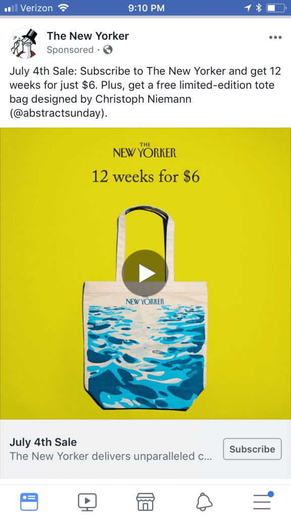 New Yorker FB Ad
