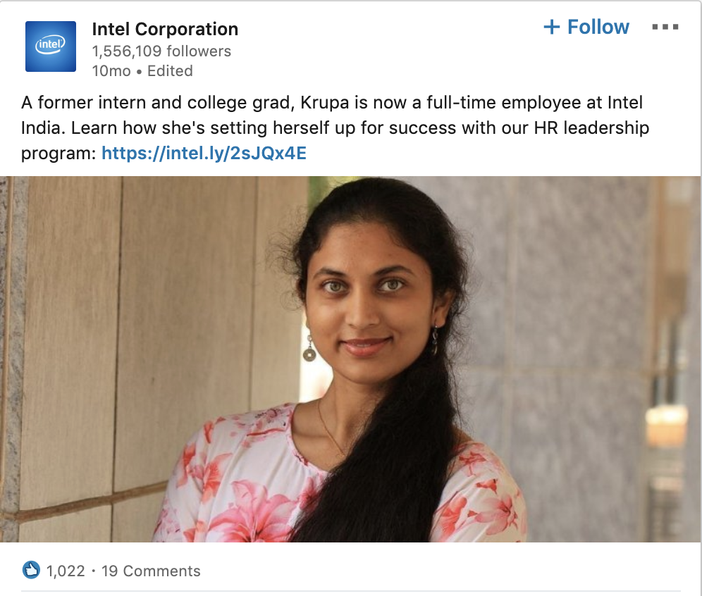 Intel Showcases Career Advancement
